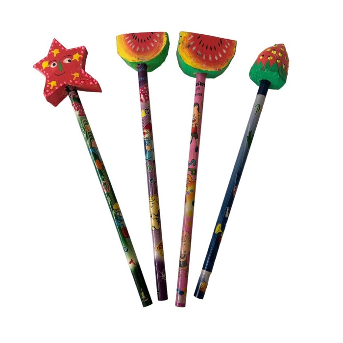 

Set Pensil Kayu Motif Buah dan Bintang