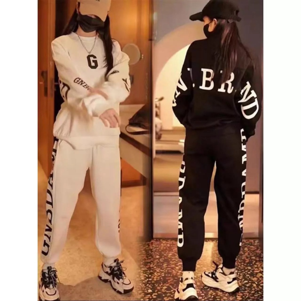 SET SETELAN SWEATER DAN JOGGER WANITA - setelan wanita jogger sweater GN BRAND SPORTY - set wanita s