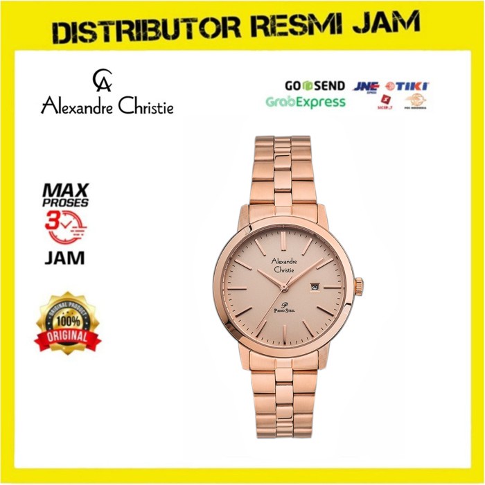 Jam Tangan Pria Alexandre Christie AC1007LD AC 1007 LD Full Rose Gold