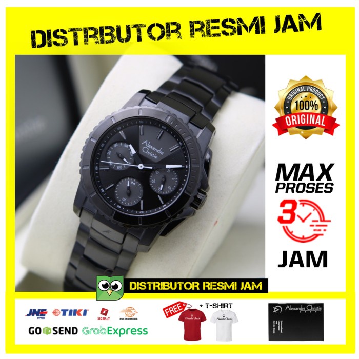 ALEXANDRE CHRISTIE AC 6455 FULL BLACK WANITA. ORIGINAL