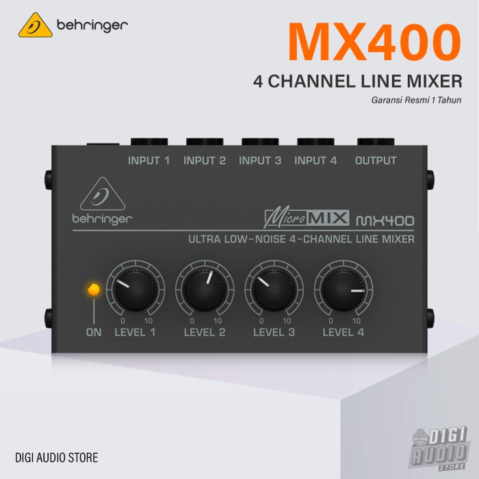 Mini Audio Mixer Behringer Micromix MX400 - 4 channel - Mixer Kecil