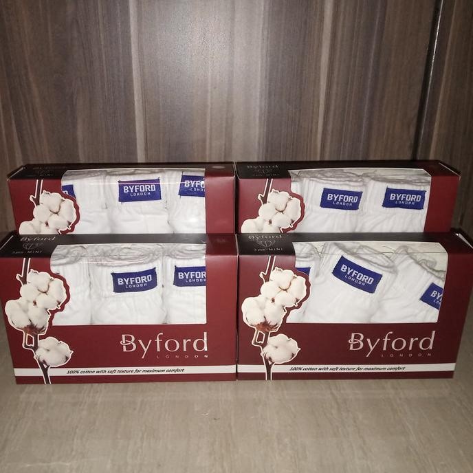SALE -Pakaian Dalam Pria Celana Dalam Byford Putih (Isi 3 Pcs) Murah Anti- 1.2.23