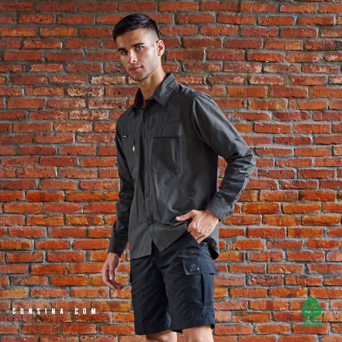 [Best Seller] Consina Monserrate Kemeja Lapangan PDL - Abu-abu Tua XL
