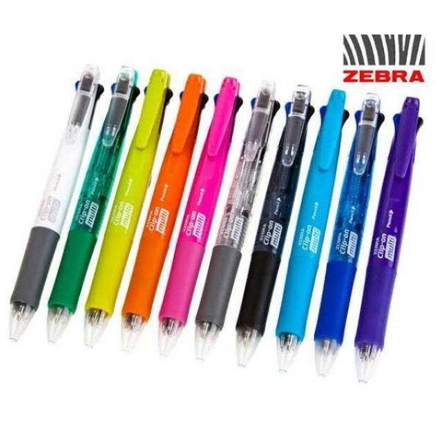 

Zebra Clip-On Multi 4 + 1 Ballpoint Pen with Mechanical Pencil - Transparent