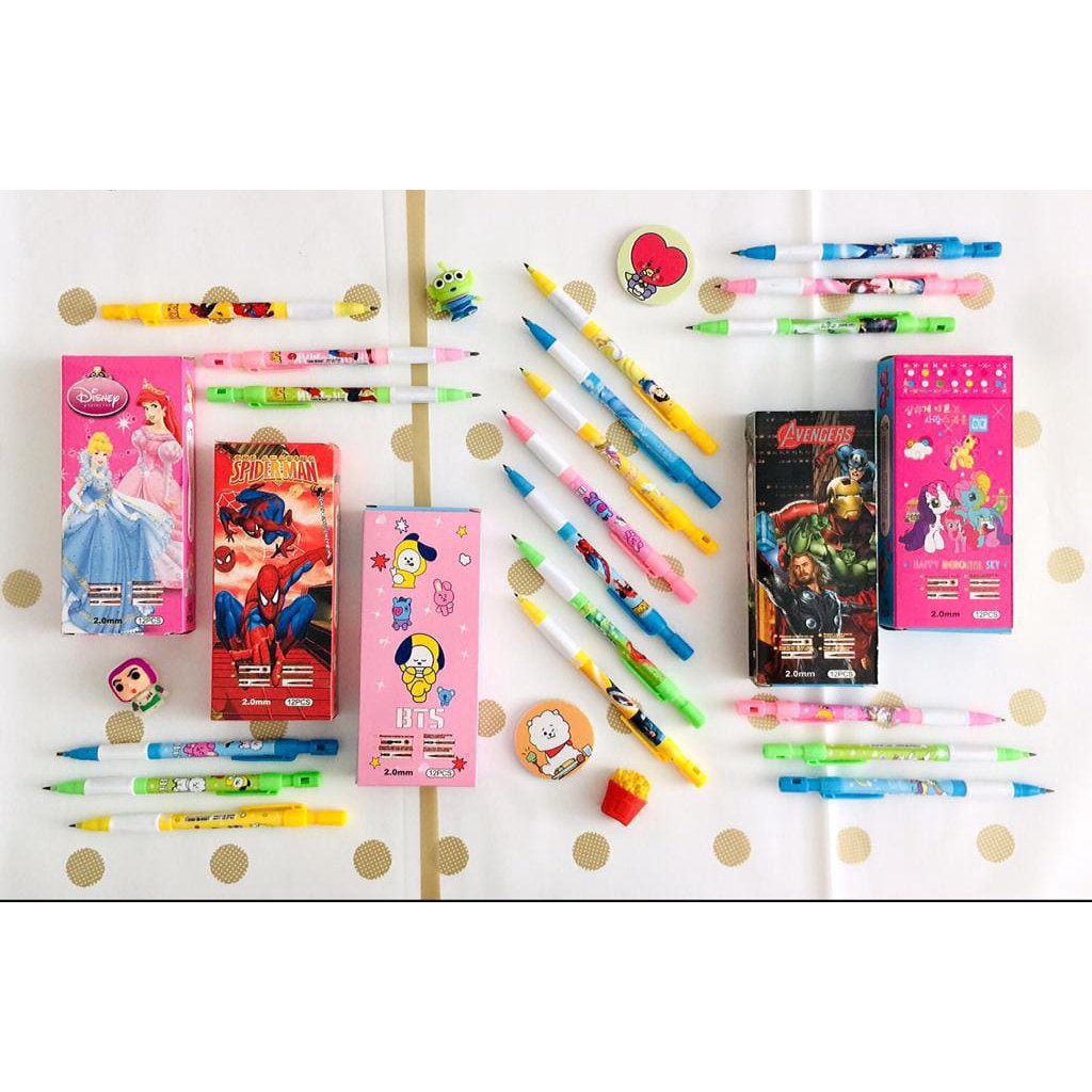 

(1 PACK / 12 PCS) PENSIL MEKANIK ISI PENSIL KAYU / PENSIL MEKANIK 2.0 mm