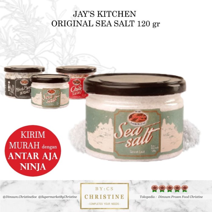 

New Produk Terlaris SEA SALT SEASALT GARAM LAUT MPASI BABY JAY'S JAYS KITCHEN 120 GR - GARLIC