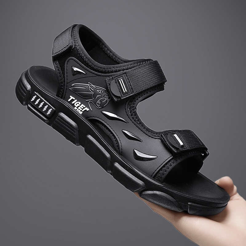 Sandal Outdoor Pria | Hijau | Abu abu | Jingga | Sandal Casual Pria | Sandal Kulit Asli Pria - Desai