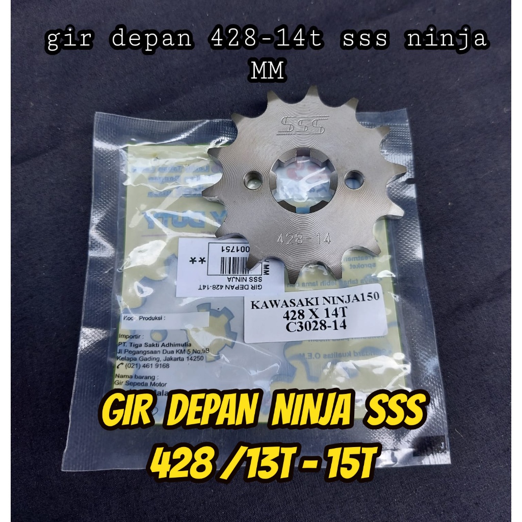 GIR DEPAN NINJA 428 13T - 15T MERK SSS || GEAR GIR DEPAN UKURAN 428-13T S/D 15T