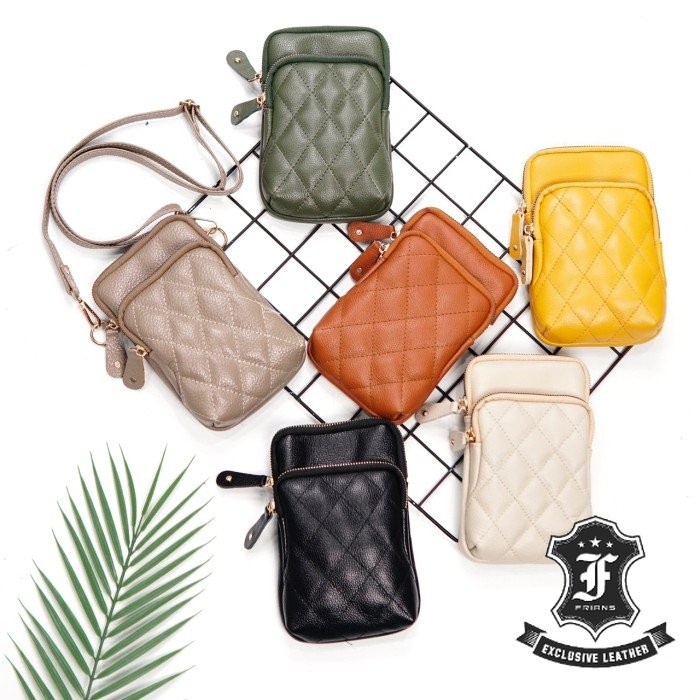 Dompet hp selempang wanita kulit asli multifungsi