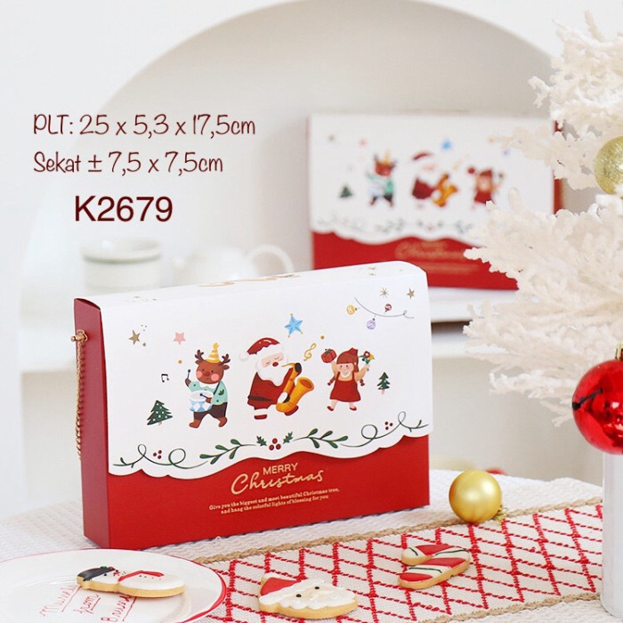 (5pcs) Kotak Natal K2679 dus Cookies Nastar Pia Christmas Box | K26