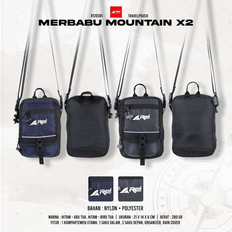 Travel Pouch / Tas Selempang Rei Merbabu Mountain X2 + CB Arei Outdoorgear