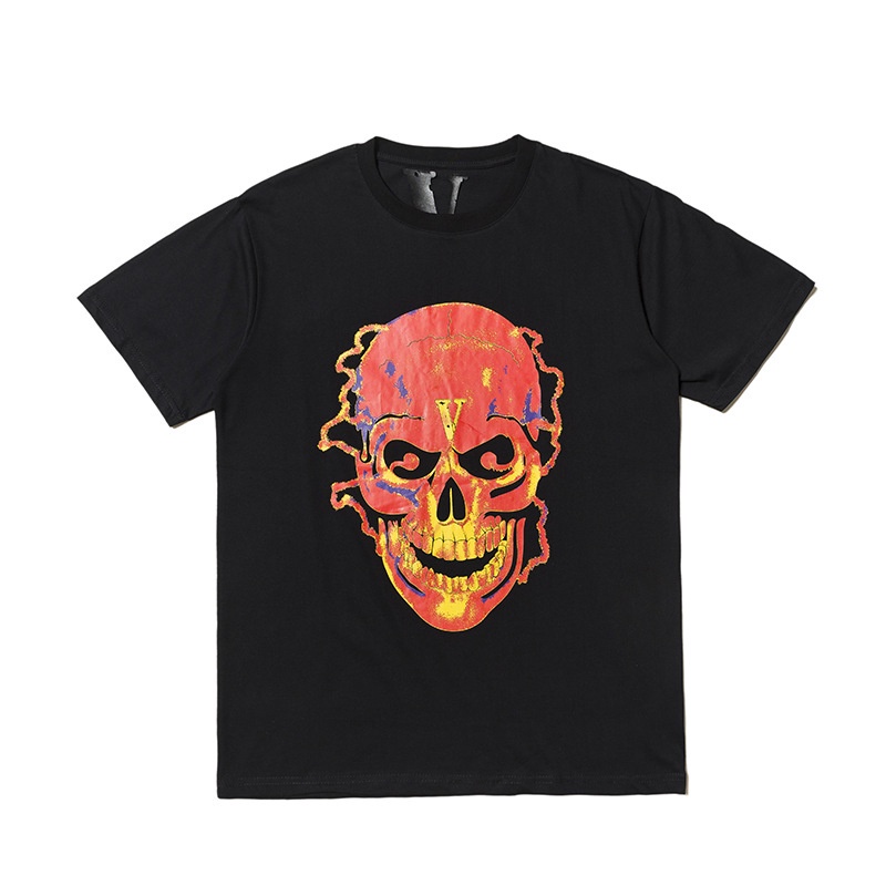 Kaos Tshirt Vlone Red Fire Skull