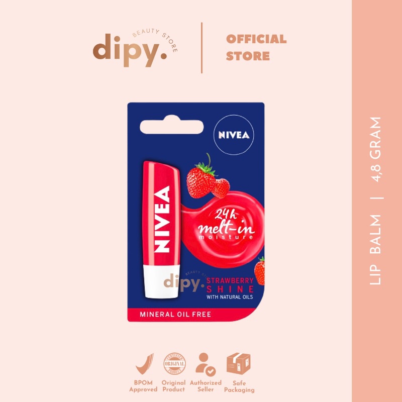 【Official Outlet】 NIVEA - Lip Balm Care And Color Red Pelembab Pewarna Vitamin Serum Bibir Natural S