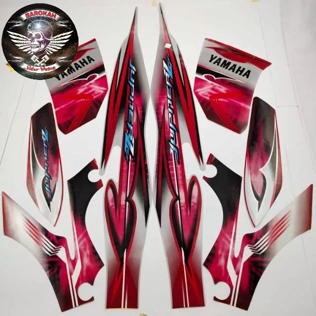 AJS AJS Striping Stiker yamaha Jupiter z silver merah 2009 2010 List Bodi standar    Sticker Bisa Co