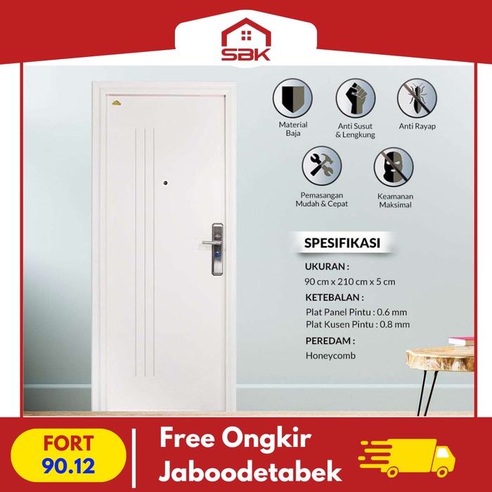 Pintu Kamar Pintu Utama Baja 90x210 Fortress 90.12