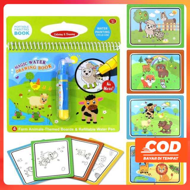

Buku Mewarnai Cat Air Anak Magic Water Book