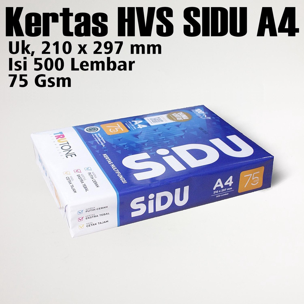 

Kertas HVS A4 75 Gsm SIDU Sinar Dunia / Ketas Fotocopy - 1 RIM Isi 500 Lembar - Master Pack Indonesia Bogor