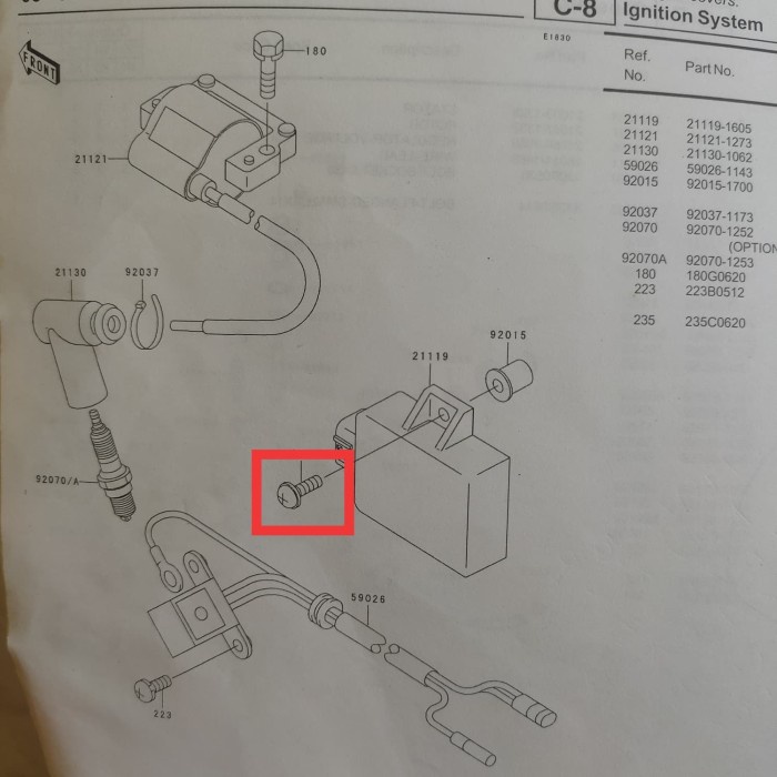 baut dudukan CDI ninja RR old original