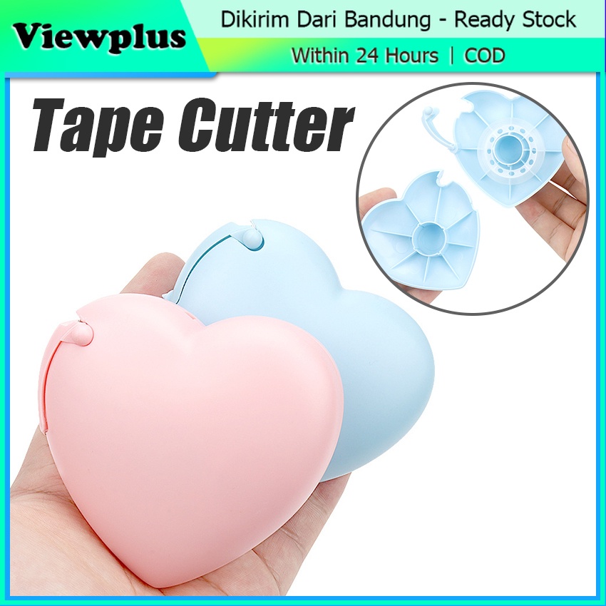 Tape Cutter Tempat Solasi Mini Isolasi Kecil Love Heart Cute Aesthetic Tape Dispenser Kecil