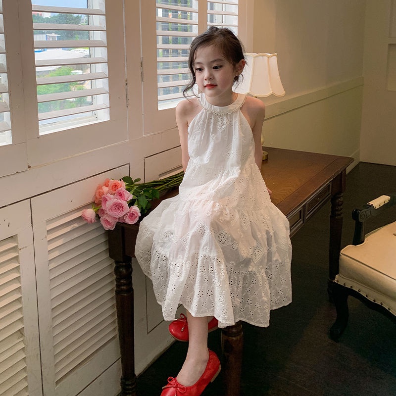 Girls' New High Grade White Princess Dress