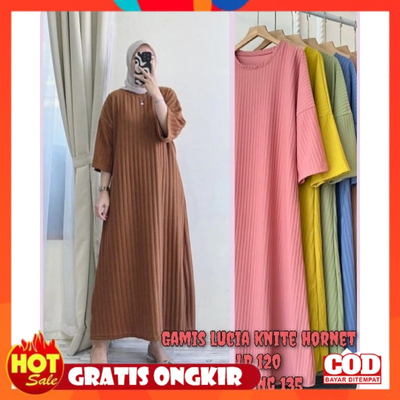KAIN ADEM HALUS TEBAL / Gamis lucia knite hornet/dress lucia hornet/gamis lucia/dress lucia knite ho