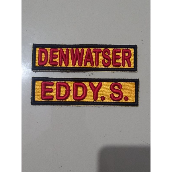 Bordir Bordir bet/bed/badge/atribut/emblem BORDIR NAMA/BANSER/DENWATSER TIMBUL 3 DIMENSIbisa pesan s