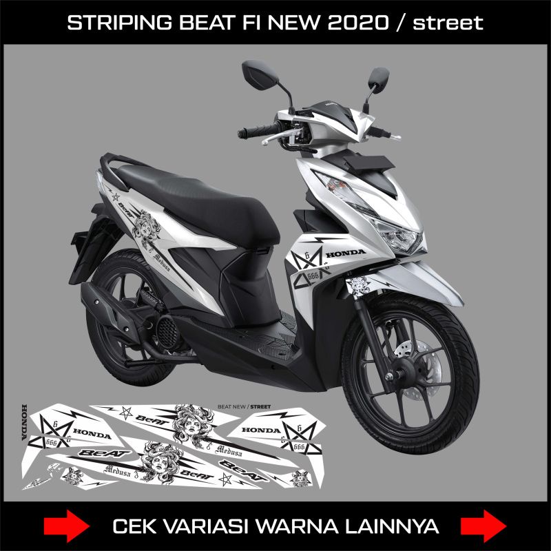 Striping Beat Deluxe Motif Medusa / Sticker Honda Beat Fi New Tahun 2020, 2021, 2022, 2023 Beat Stre