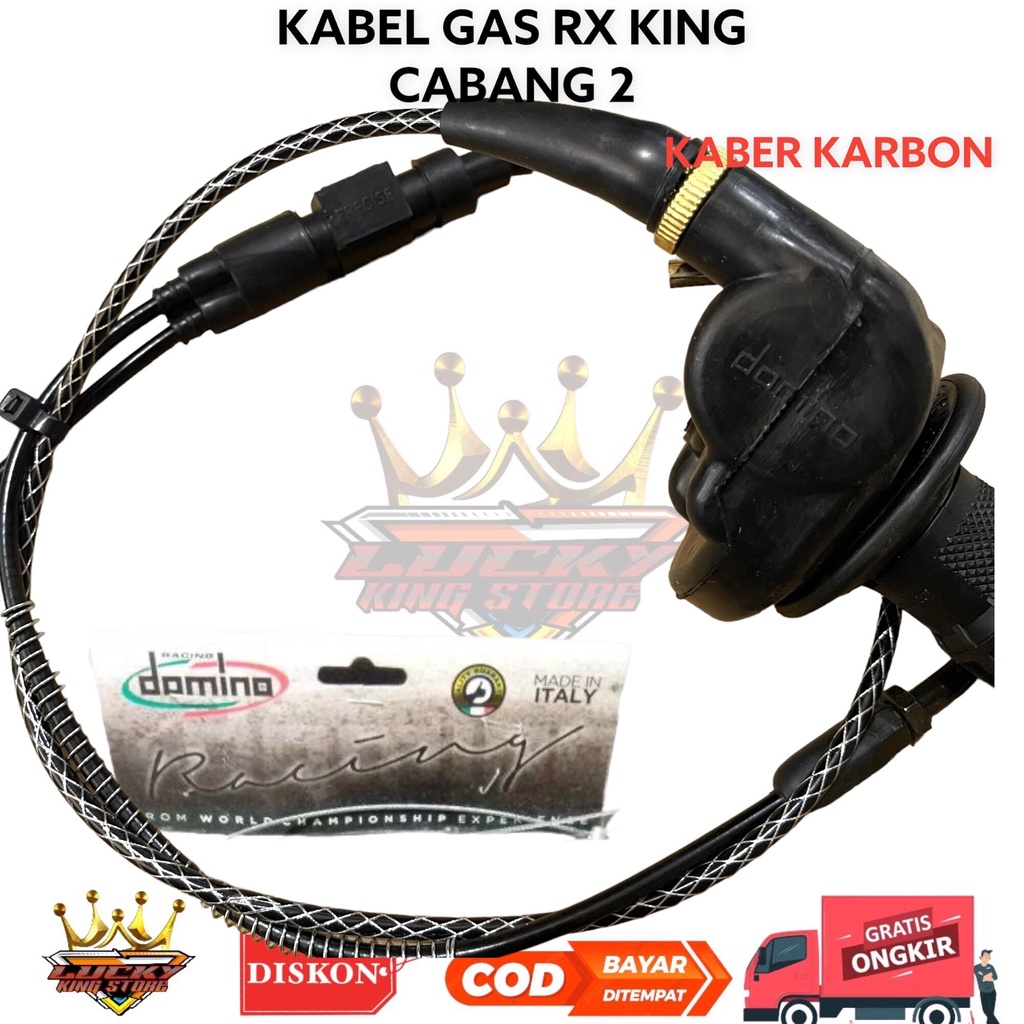 Gas Spontan RX King Domino Kabel Karbon Cabang 2