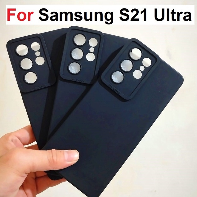 EllaStuff Samsung S21 Ultra 5G Case Softcase BLACK MATTE CAMERA PROTECTION Case Casing Hp Samsung S2