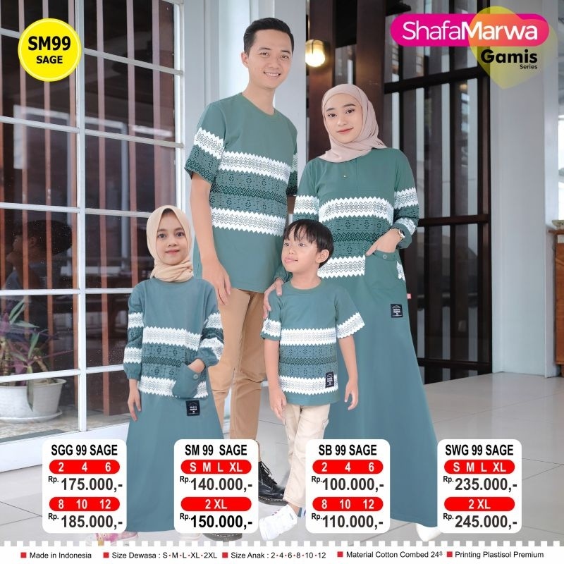 kaos couple family merk shafa marwa 99 gamis series