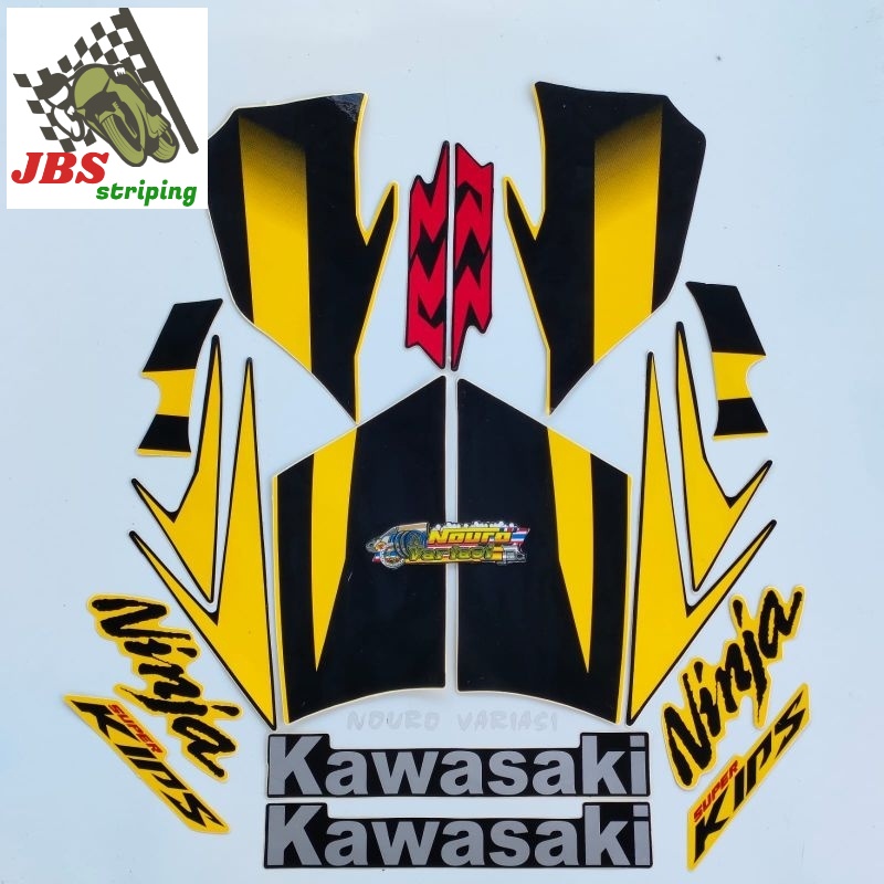 Striping ninja rr Stiker kawasaki ninja rr 2012 kuning hitam