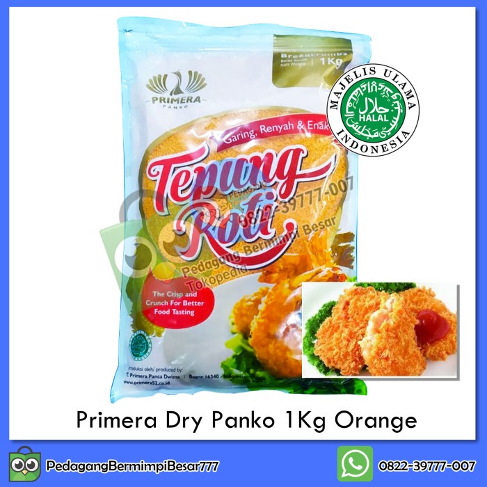 

[Big Sale] Primera Bread Crumb Panko 1Kg (Mix) | Tepung Roti Warna Putih Kuning
