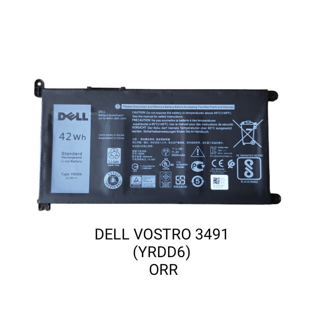 ORIGINAL BATERAI BATRE BATTERY LAPTOP DELL VOSTRO 3491 (YRDD6)