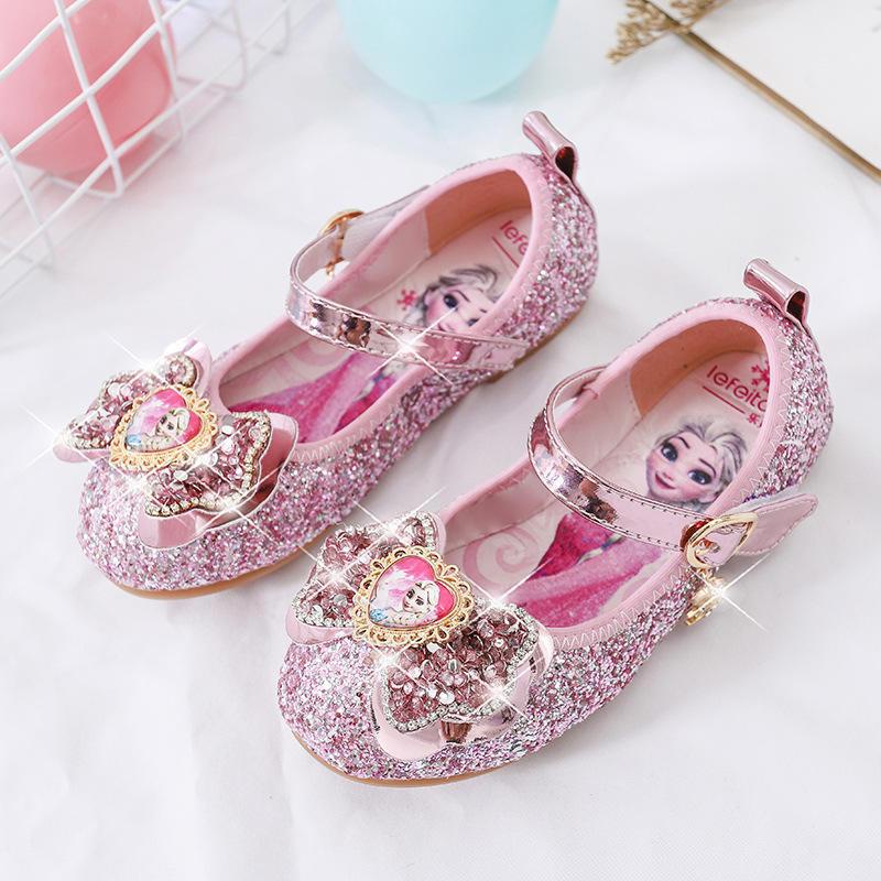 Girls' New Soft Sole Single Shoes Little Girls' Crystal Sandals Children's Shoes Flat Shoes