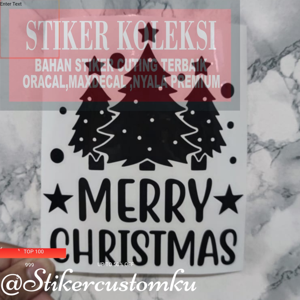 

Sticker Balon Merry Christmas Stiker Cutting Natal Balon PVC Type 15