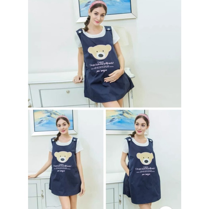 Baju Bumil Bear RO Overall Wanita hamil Kekinian