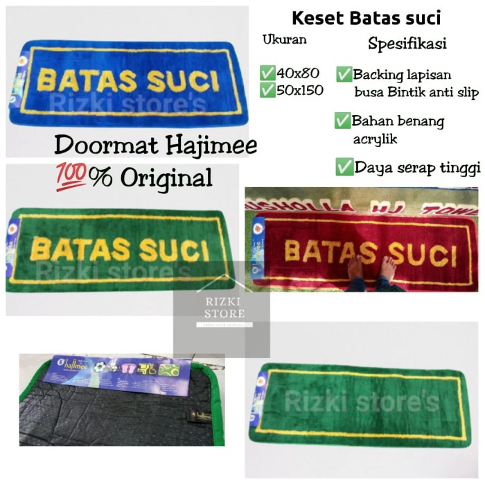 KESET MASJID BATAS SUCI SUPER JUMBO 50x150 - biru bts, 40x80