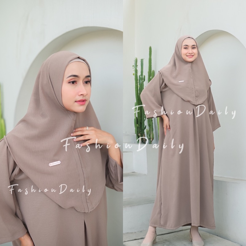 T33 - ZEC OOTD WANITA NIA / Gamis Abaya CRINCLE / Fashion Wanita Hijab Style /  gamis wanita terbaru