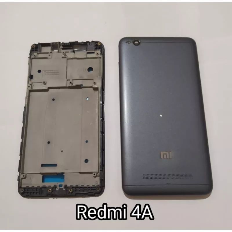 Cessing kesing hausing Fullset Frame Lcd Xiaomi Redmi 4A Backdor dan Frame tulang tengah