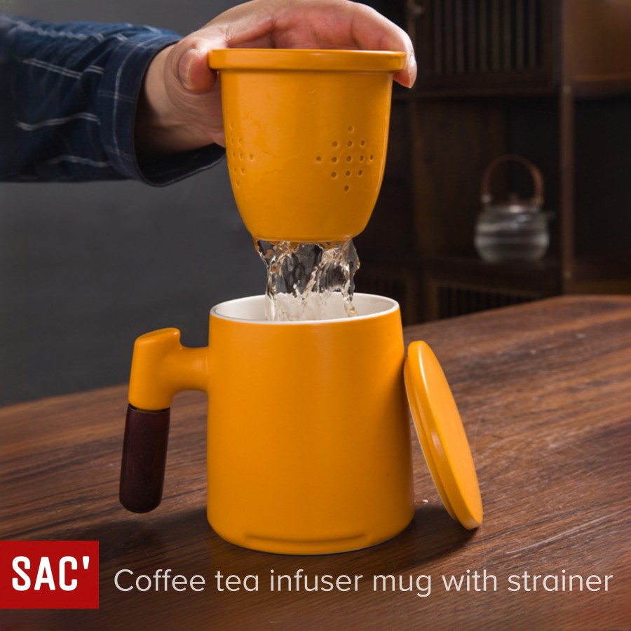 

COD ' BODE Nordic Coffee Glass Mug Tea Cup Gelas Kopi Teh Keramik Saringan