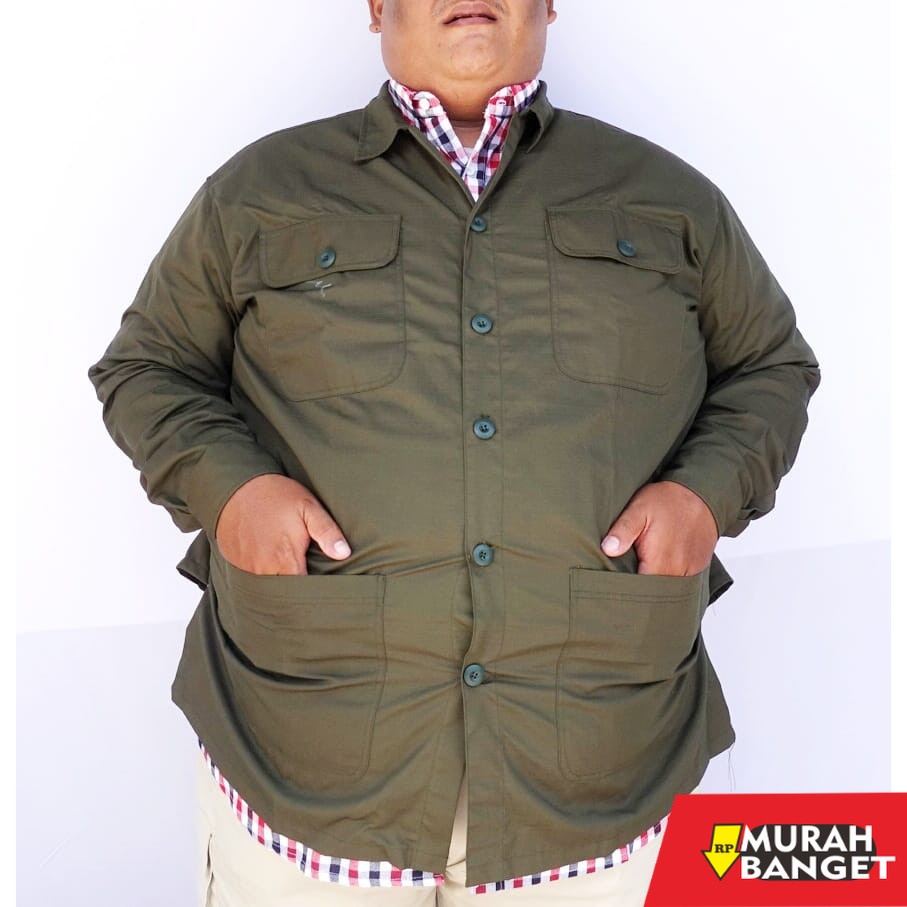 Outer pria  ukuran besar- Jaket Big Size Pria Semi Parka Jumbo Ukuran Besar XL XXL 3XL 4XL 5XL