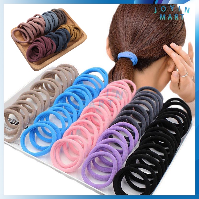 Ikat Rambut Korea Towel Ring Warna Warni / Kunciran Rambut Donat Motip Polos / Ikat Rambut Donat Kor