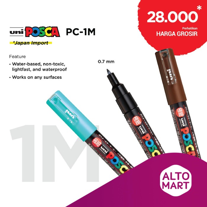 

UNI POSCA PC-1M Paint Marker Pen Extra Fine Point - B, 1