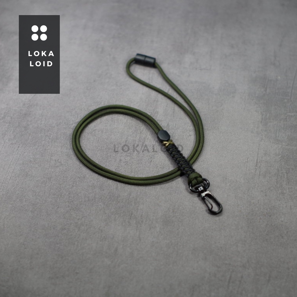 

New Tali Lanyard Gantungan Kalung Name Tag Id Card Holder Pod Paracord Simpul Cobra Knot By lokaloid