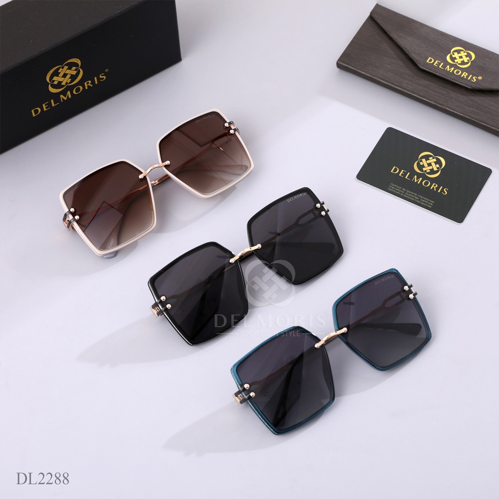 DELMORIS Agnes Series DL2288 Kacamata Hitam Wanita Sunglasses UV Lens Import Original