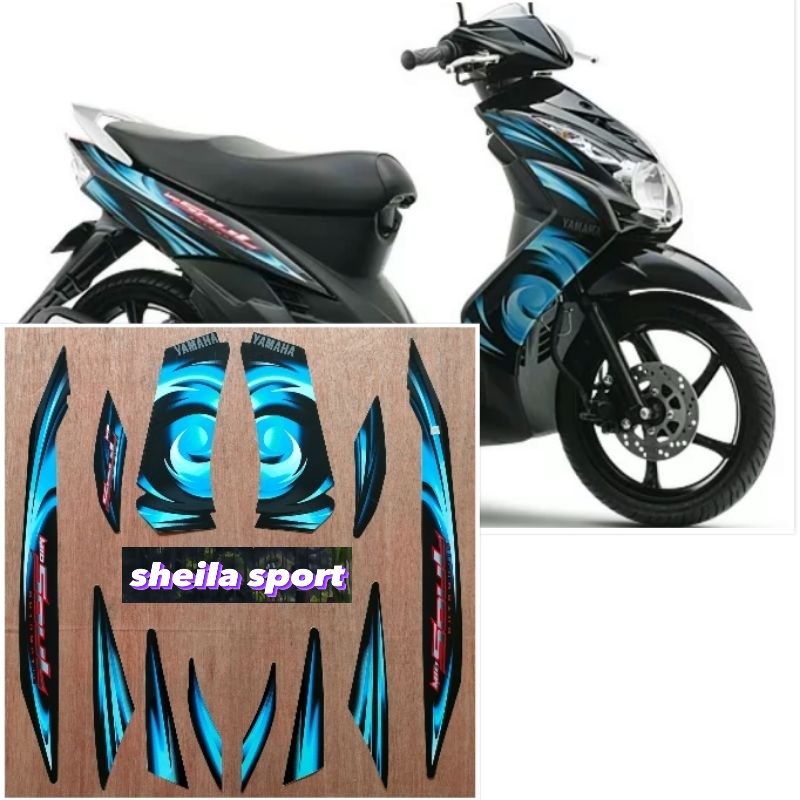 striping mio soul stiker Yamaha Mio Soul hitam Lis biru tahun 2007 2008