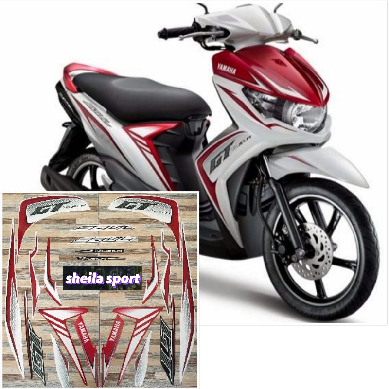 striping mio soul stiker Yamaha Mio soul GT street 115 putih tahun 2013 2014