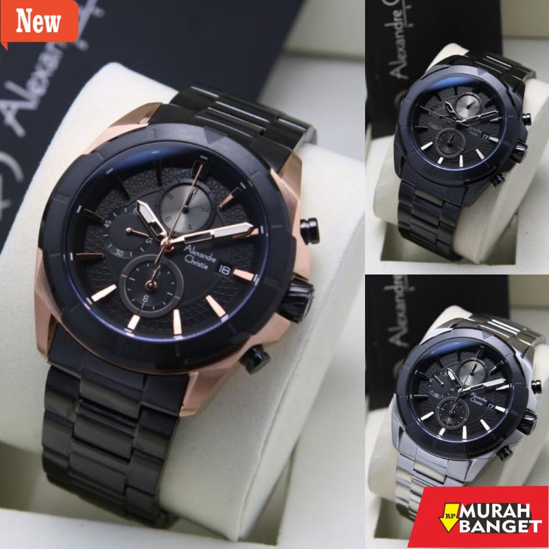 Jam pria keren- Jam tangan pria Alexandre Christie Ac 6596/Ac6596  rantai Original