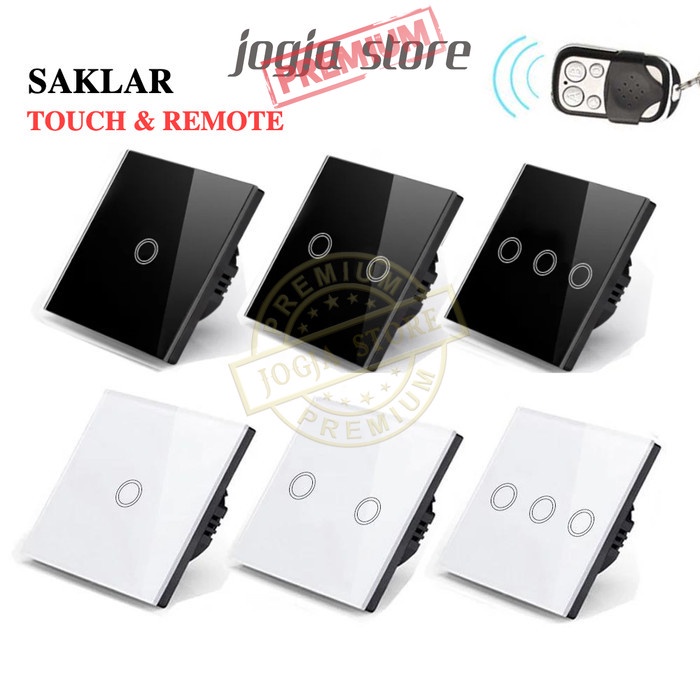 Saklar Lampu Smart Touch Sakelar Sentuh Panel Kaca dg Remote Switch