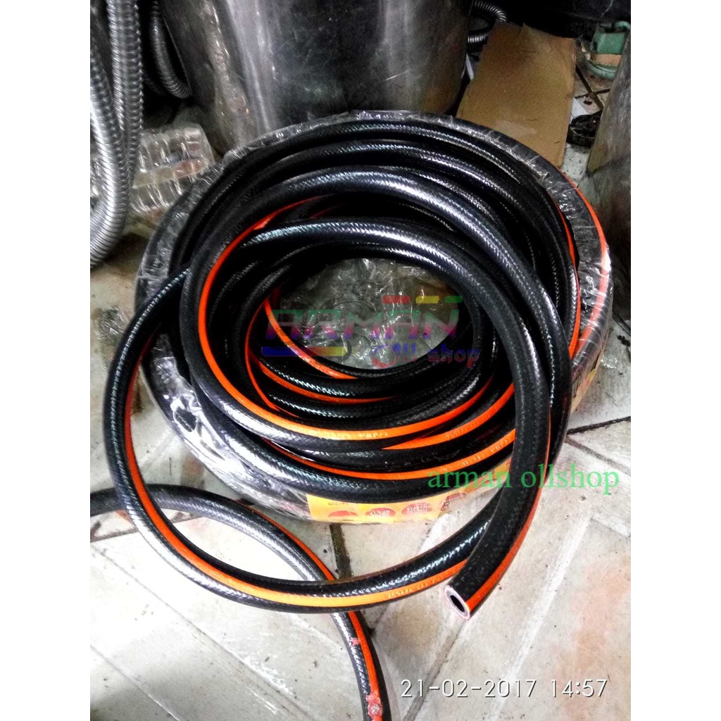 Selang gas lpg/selang kompor high presure 5 lapis merek solid hitam